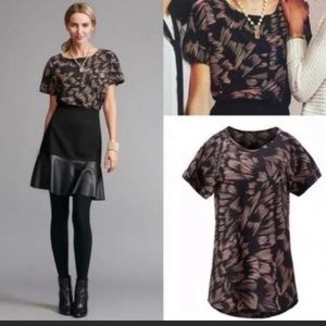 CAbi Tate #3433 black and coral top Size S